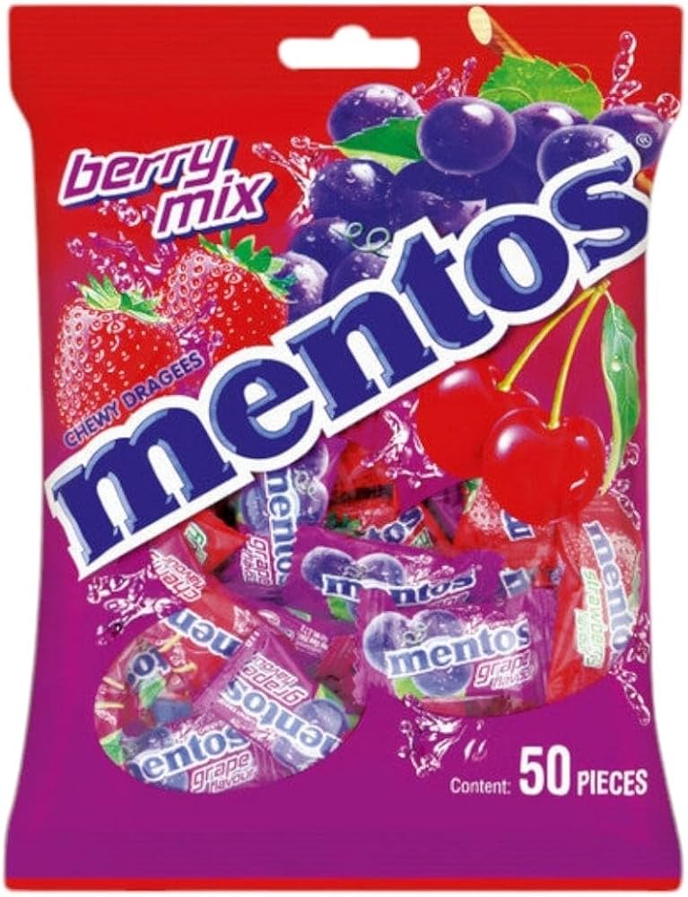 Mentos Chewy Sweets 50 Units Berry Mix