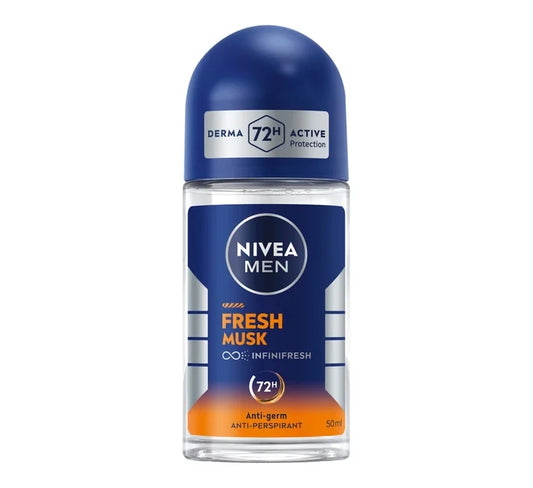 Nivea Men Fresh Musk Antiperspirant Roll On 6 x 50ml