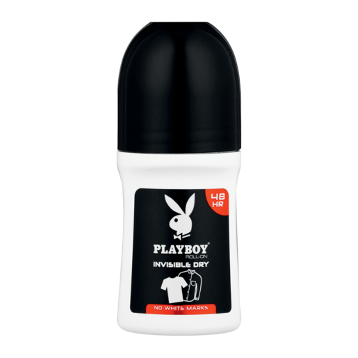 PlayBoy Invisible Dry Deodorant Roll On 6 x 50ml