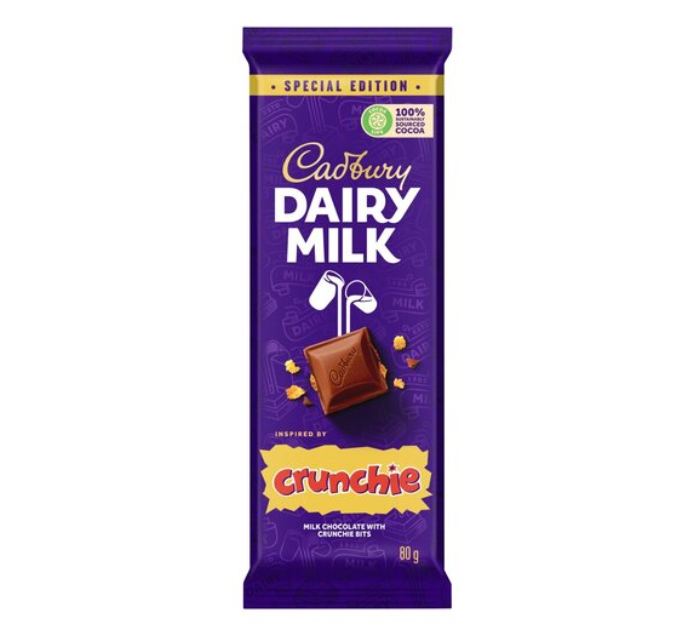 Dairy Milk Crunchie Slabs 12 x 80g Box