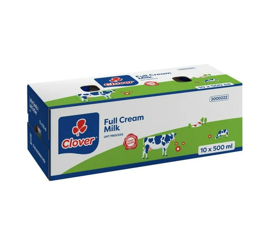 Clover Full Cream Milk Long Life 10 x 500ml