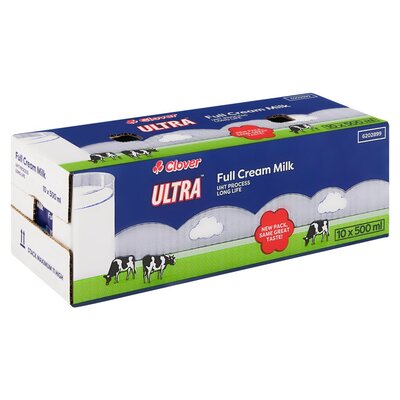Clover Ultra Full Cream Milk Long Life 10 x 500ml